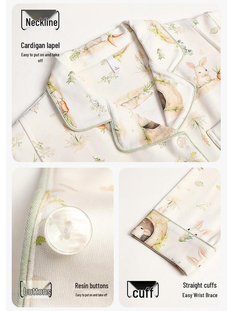 Cotton Silk Padded Maternity Nursing Pajama Set with Side-Opening Bra
