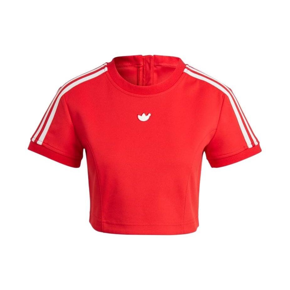 (WMNS) adidas Blue Version Crop Tee  Red  Women s IB4549 XS