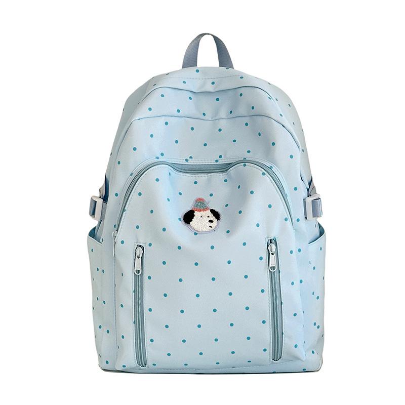 School bag schoolbag ins style versatile high value polka dot Korean girl light first big travel backpack