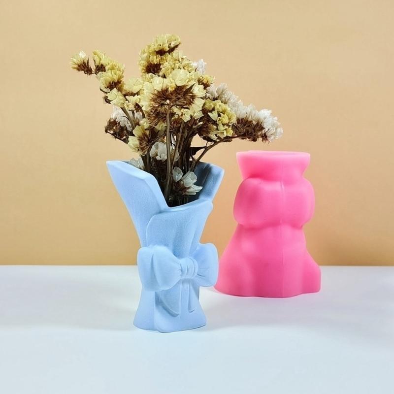 Vase Resin Molds Bowknot Silicone Mold Succulent Plant Flower Pots Mold Epoxy Resin Casting Mould Home Decorations