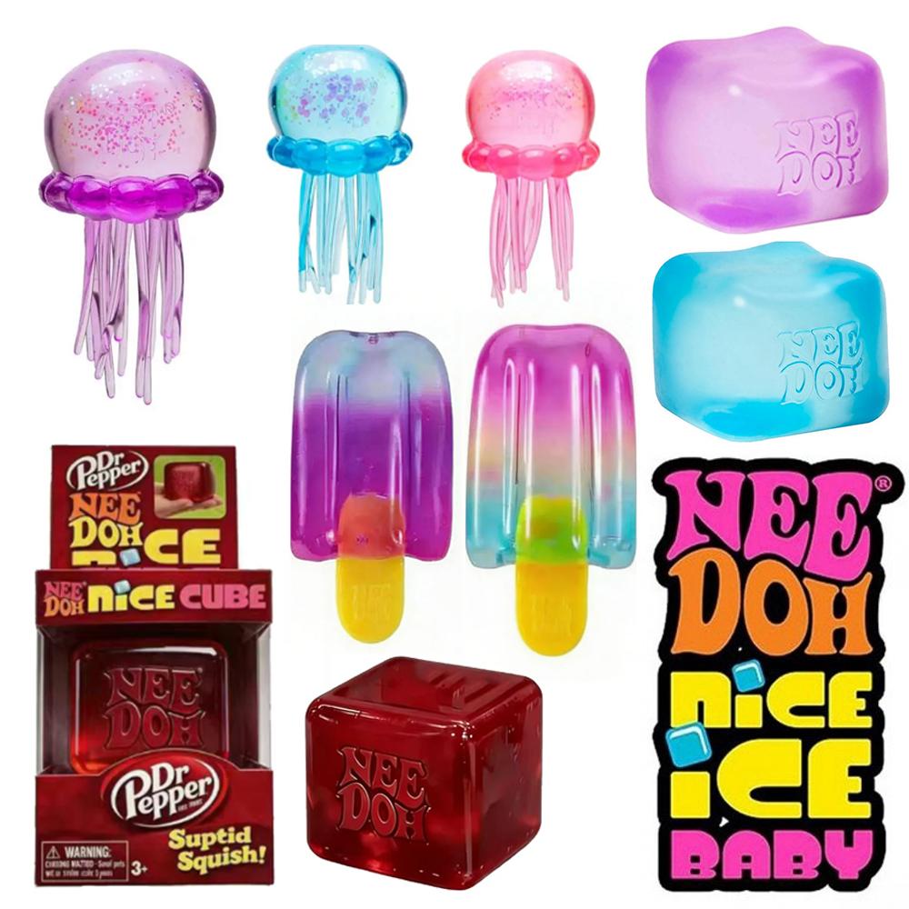 NeeDoh Jellyfish Ice Pop Cube Squishy Toy Stress Relief Toys Cute Healing Squishy Sensory Toys