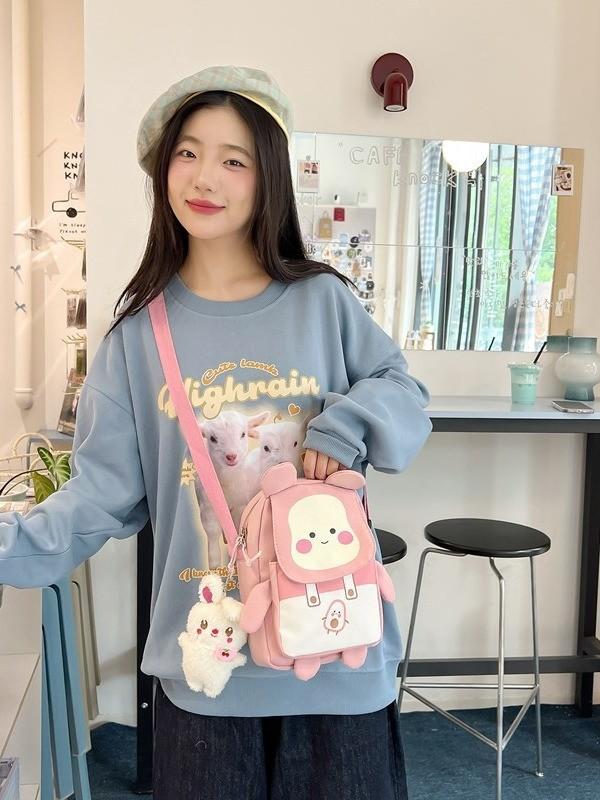 Kawaii Bear Phone Bag Nylon Cute Shoulder Purse For Girls And Teens