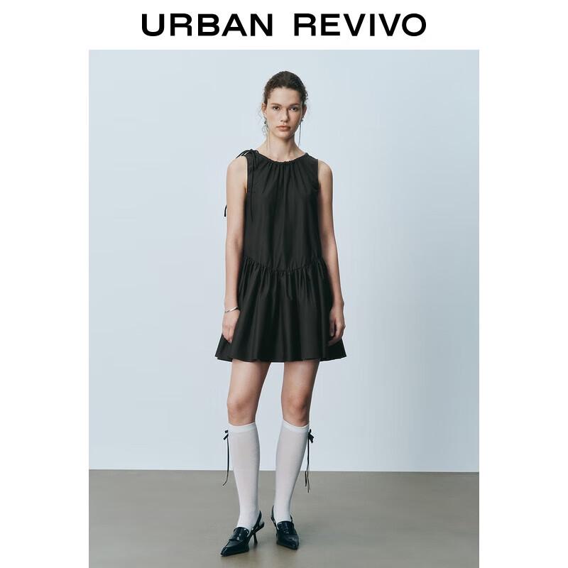 

UR 2025 Summer French Style Tie-Waist Sleeveless A-Line Dress S