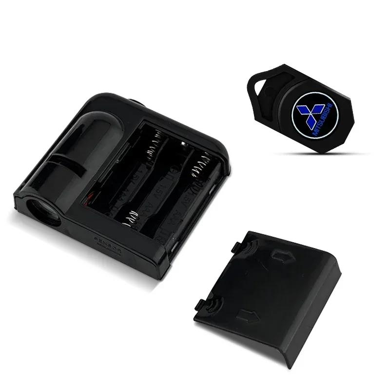 bljm6 1/2pcs LED Car Door Welcome Badge Light Car Logo Projector For Mitsubishi Outlander I200 Pajero Eclipse ASX Lancer Delica Ex