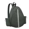 Tennis Bag Outdoor with Side Pockets Quilted Crossbody Backpack Green