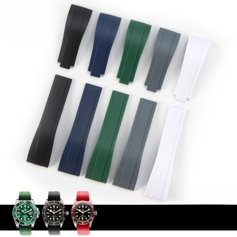 Kompatibel mit Rolex Herren Daytona Yacht-Master ArmbandsubWater Ghost Grün Wasser Ghost Gummi Silikon Armband20mm