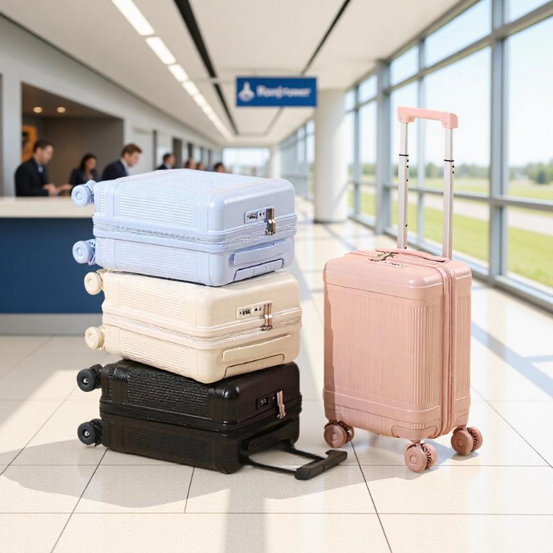 16-Inch Leather Carry-On Suitcase with Universal Wheels - Trolley Case for Men and Women