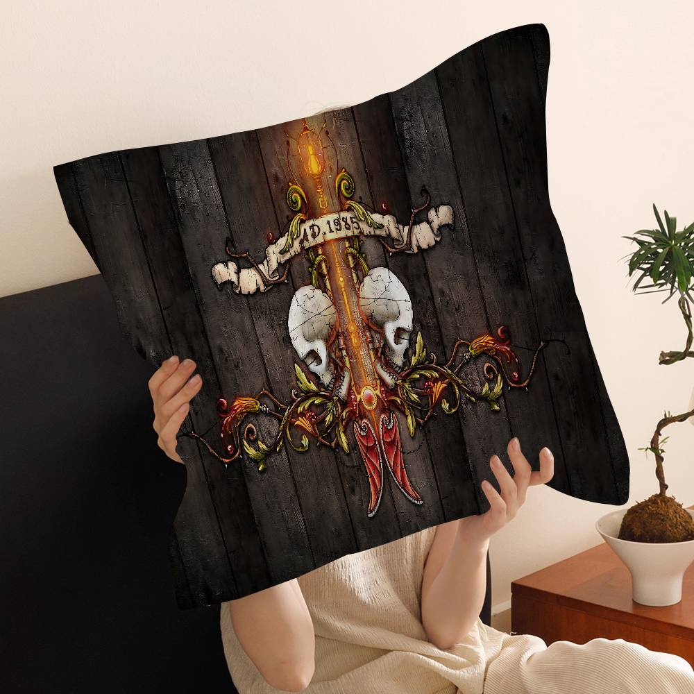 Horror Skull Gothic Cushion Cover Inches Farmhouse Decor Home Throw Pillow Covers for Couch Decorations