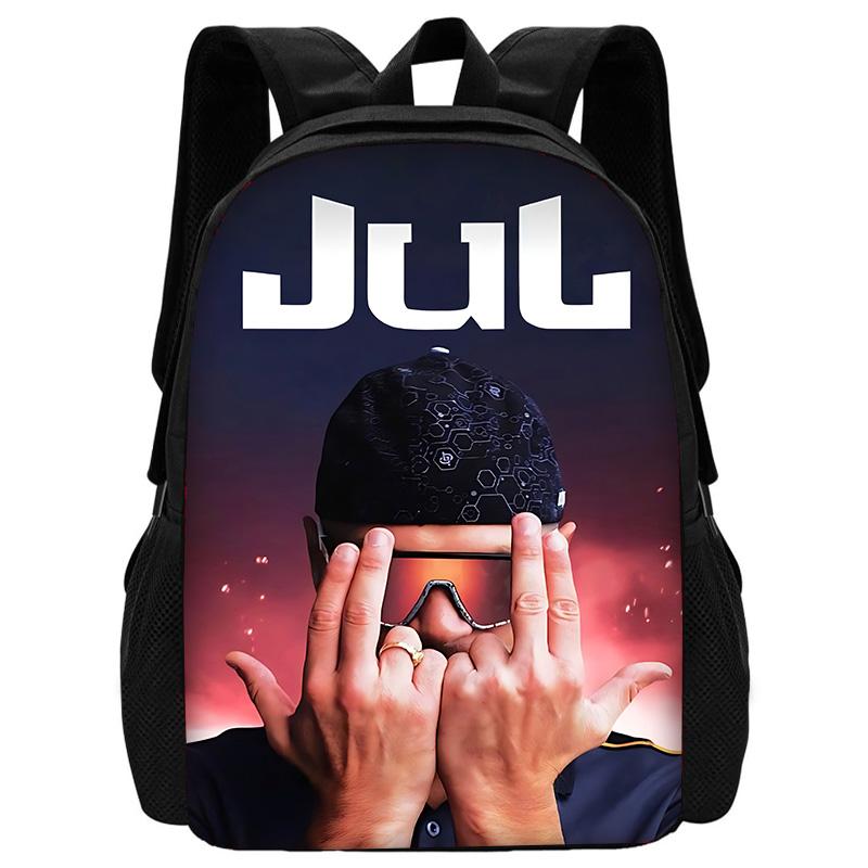 Rapper JuL C'est Pas Des Lol Kinderschoolrugzak met Lunchtassen, Etuis, Schooltassen voor Jongens Meisjes Beste Cadeau