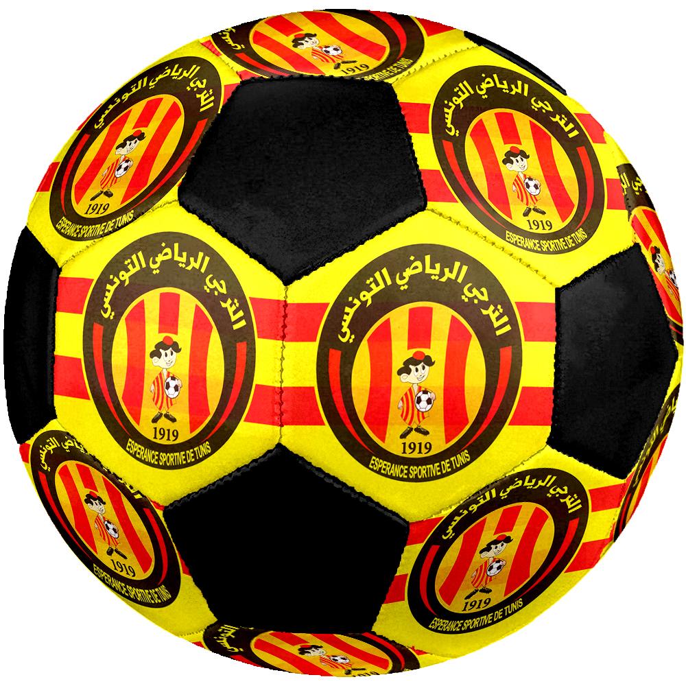 SIZE 5 Espérance de Tunis Soccer Ball Colorful All Ages Machine Stitched PVC Competition Ready Durable High-Bounce