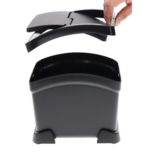 CARMATE Car Trash Can with Lid [Includes Supporter To Prevent Falling] Carbon Style Black Made In Japan DZ572