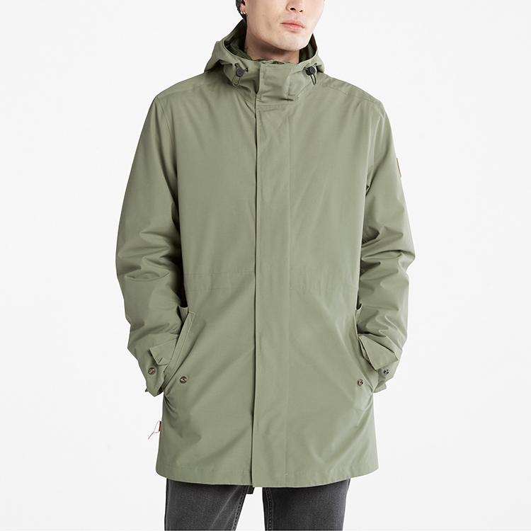 Timberland Solid Color Outdoor Quilted Lined Three-In-One Hooded Jacket Men Jackets Cassel-Green A69MW-590