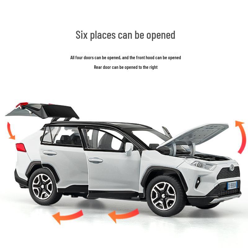 Jiaye 1:32 RAV4 Alloy Six-Door Off-Road Vehicle Toy Model with Sound & Light