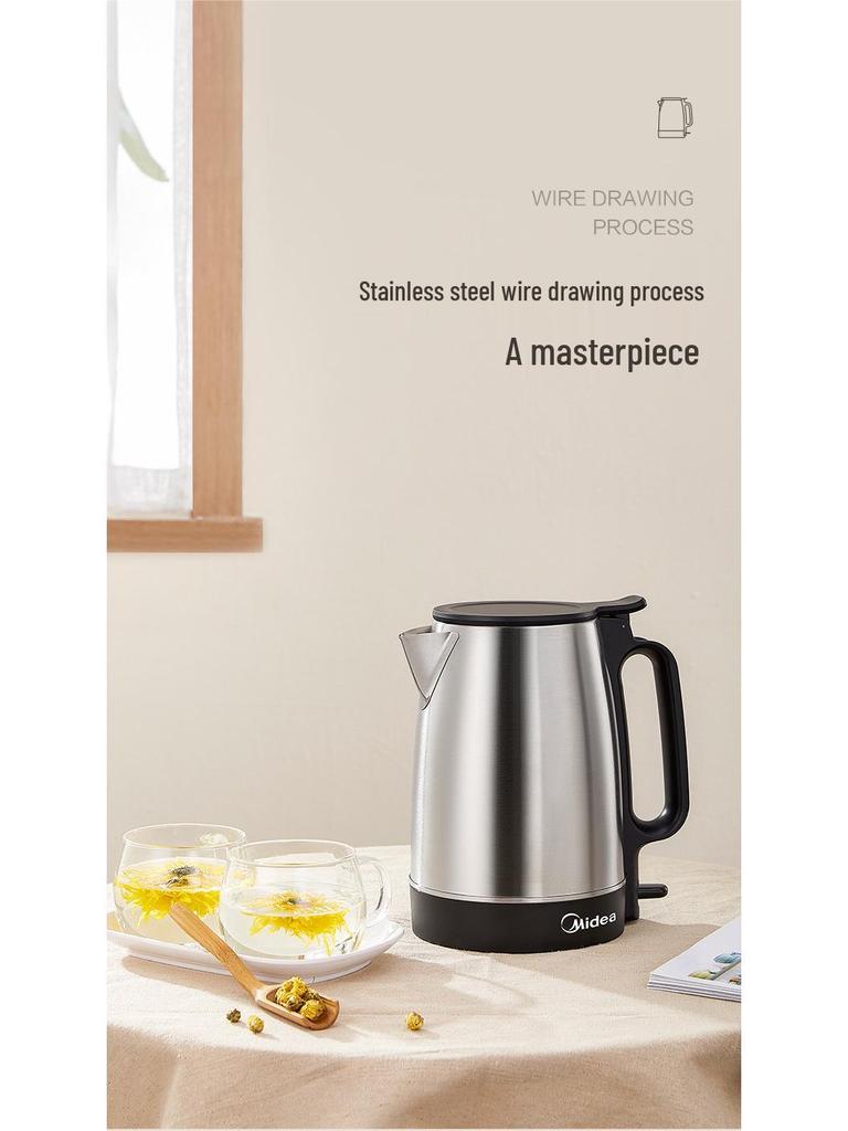 Midea 2024 Stainless Steel 1.7L Electric Kettle with Auto Power-Off