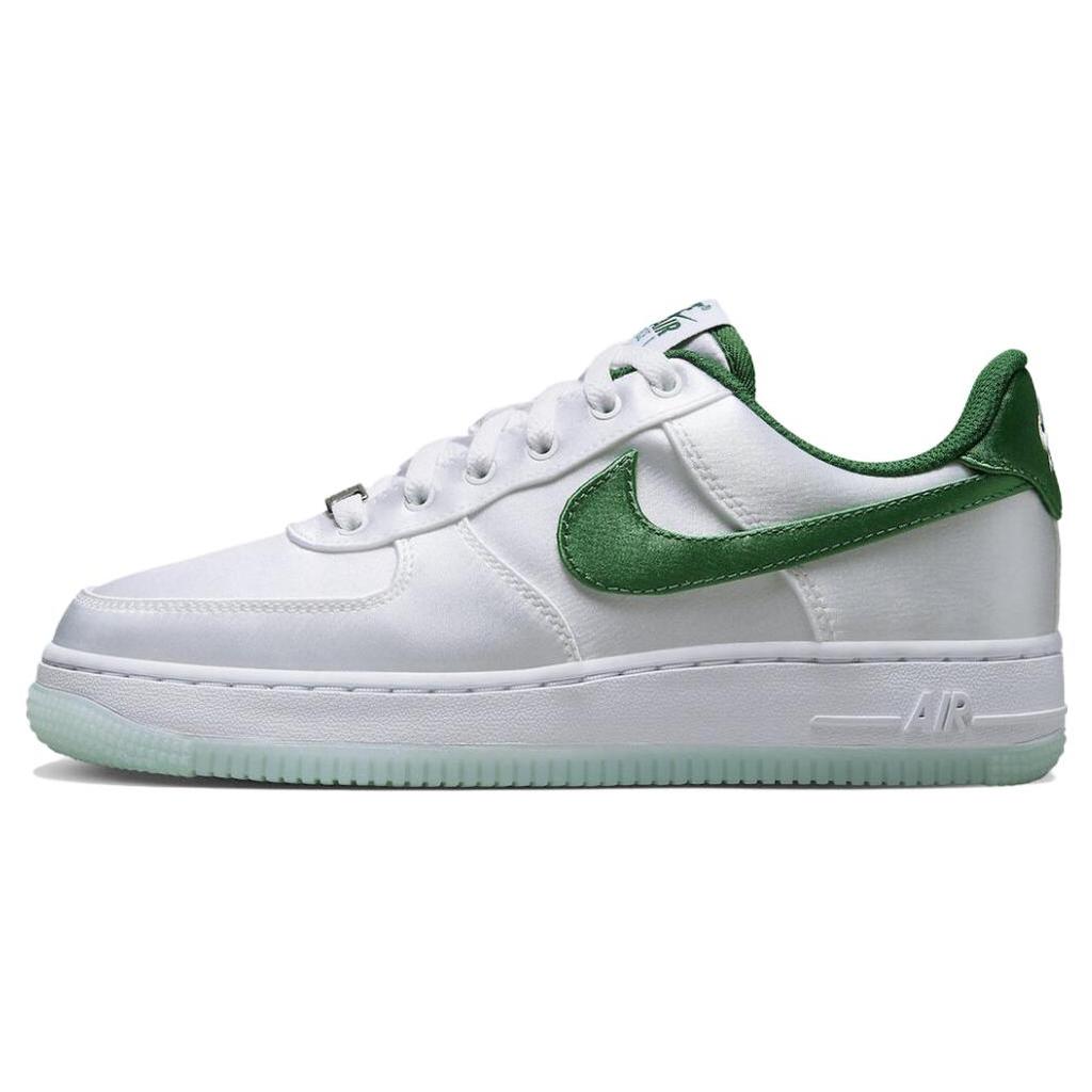 New Nike Air Force 1 Low '07 Satin White Pine Green Women's DX6541-101