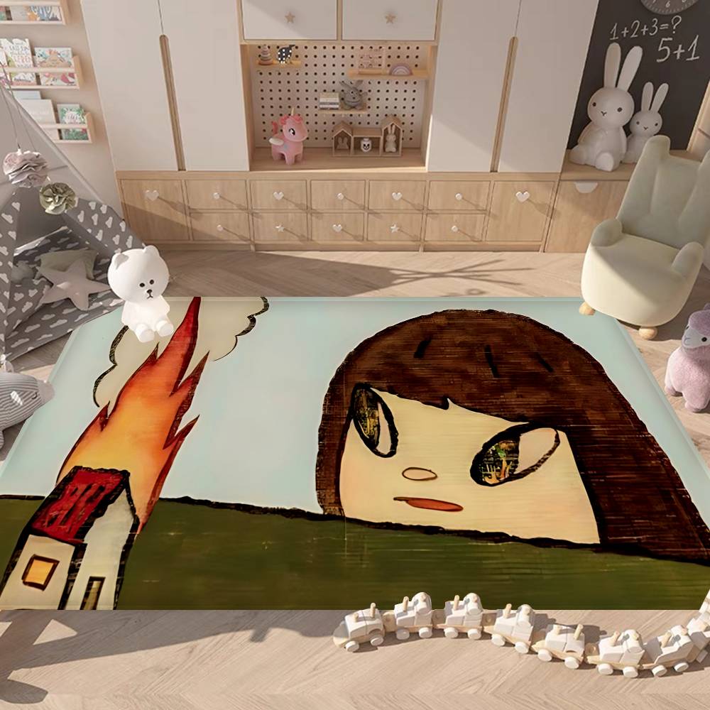 Yoshitomo Nara Dream Doll Anime Floor Mat Retro Multiple Choice Living Room Kitchen Rug Non-Slip Modern Home Decor