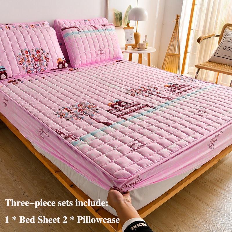 Bed Sheet Jacket Breathable Thickening Bed Cover Three Pieces of Meng Si Protection Cover Dust Cover All-inclusive Sheet List