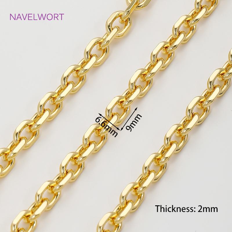 1 Meter 18K Gold Plated Brass Bulk Chains For Needlework,Decorative Chain For Jewellery,DIY Handmade Necklace Bracelet Finding