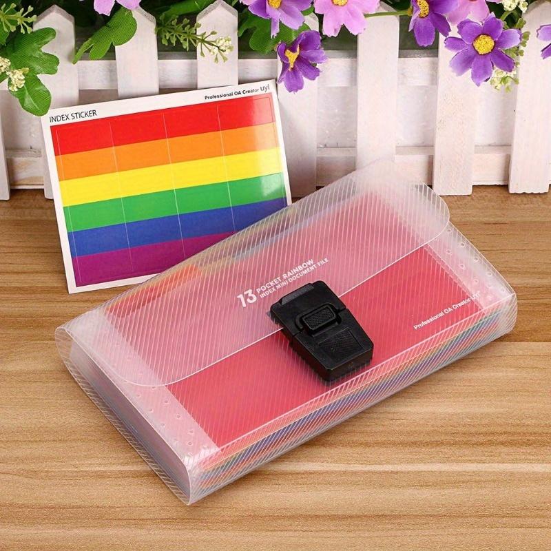 A6 Expanding File Organizer 13-Pockets, Accordion Folder with Button Closure for Documents Receipts Cards, Document Wallet