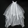 White Tulle Bow Veil Hairpin Pearls Wedding Bachelorette Hen Party Elegant Bridal Veil Hair Clip Gifts Women Hair Accessories