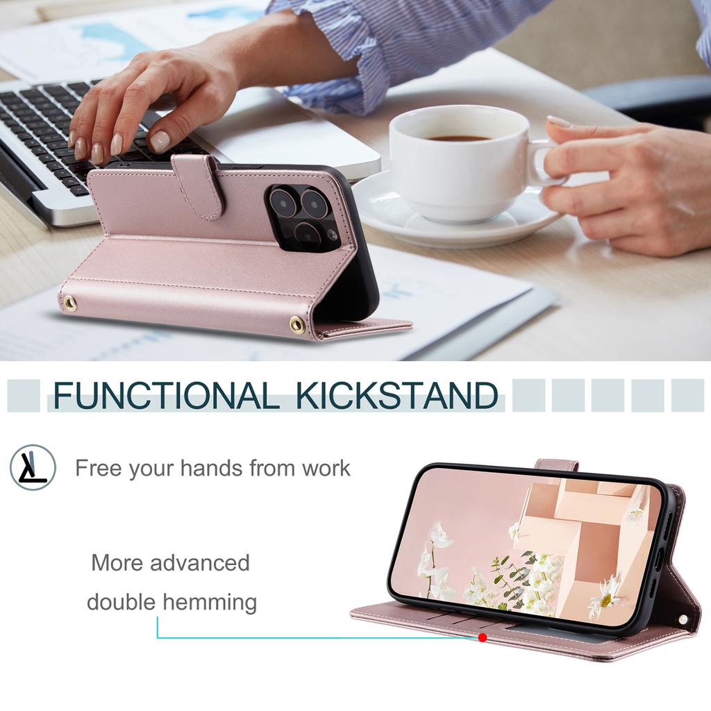 For iPhone 16 Pro Case Rhombus Grid PU Leather Wallet Phone Cover