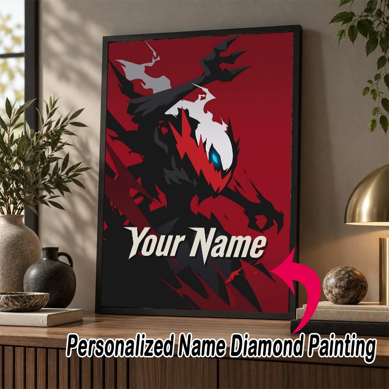 Personalized Darkrai Diamond Art Custom Name 5D Diamond Painting Full Drill DIY Craft