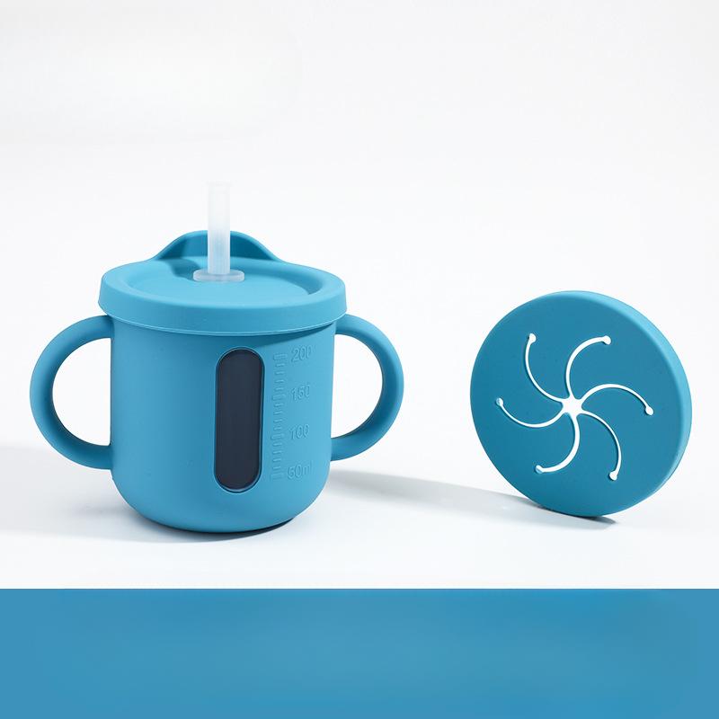 Children's Straw Drinking Cup Food-grade Silicone Baby Learning Drinking Cup Duckbill Cup