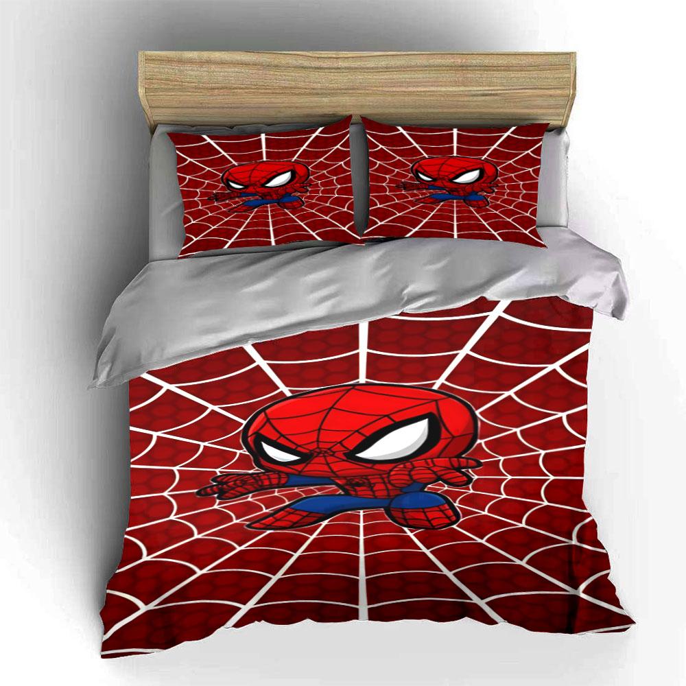 Spider-Man On Web Pattern. Bedding Sets Duvet Cover Sets Duvet Covers Pillowcases(1 * Duvet Cover 2 * Pillowcases Without Duvet Insert)