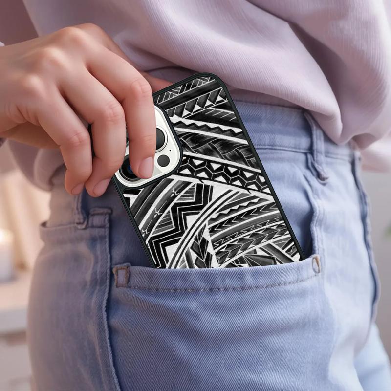 Maori Polynesian Samoan Tribal Phone Case For iPhone 17 Air 15 16e 14 13 Pro Max Coque 12 11 Pro Max PLUS cover