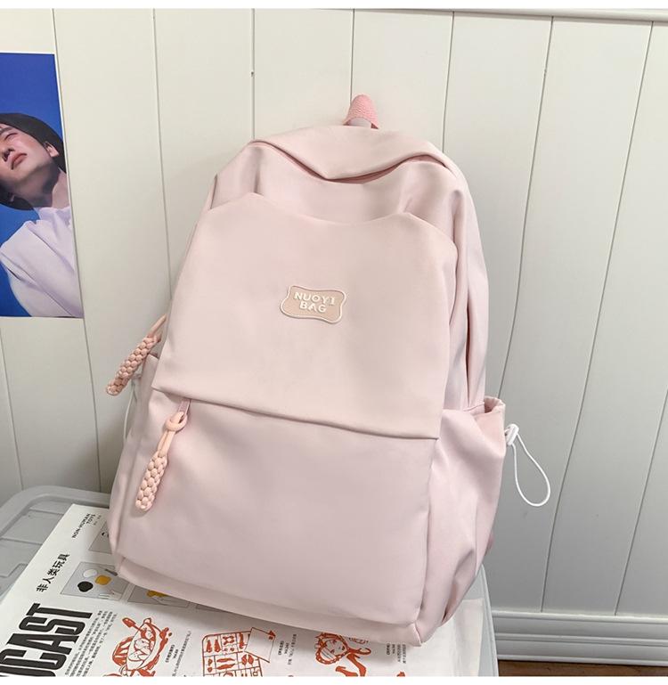 Schoolbag Korean low saturation peach pink schoolbag Junior high school student Harajuku daily travel shopping school backpack