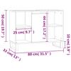 Bathroom Cabinet Grey Sonoma 80 x 33 x 60 cm Engineered Wood