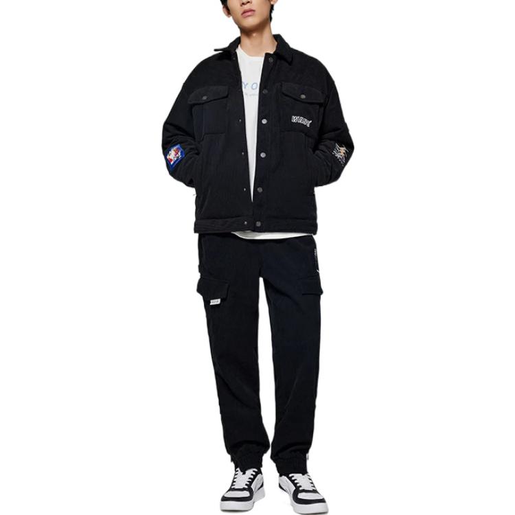 Li-Ning Wade Series Solid Color Letter Embroidery Drawstring Joggers Unisex Bottoms Black AKXSC69-1