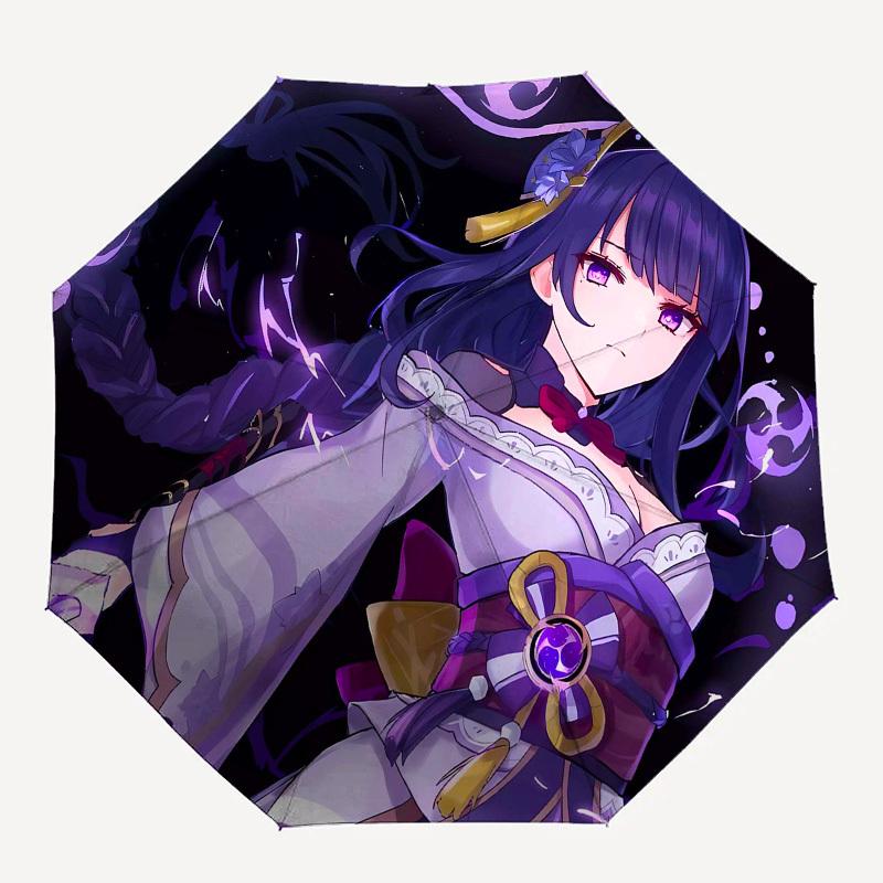 Anime Character, Purple Theme- Automatic Opening and Closing, 8-rib Structure Portable Umbrella, Suitable for Men and Women In All Seasons -