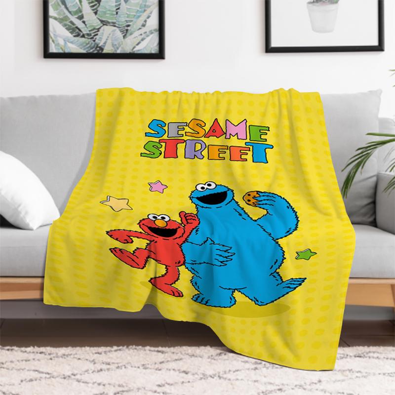 Kid's Blanket Cute Cartoon S-Sesame S-Street Fluffy Soft Blankets for Decorative Sofa Furry Winter Warm Throw & Throws Bed Anime