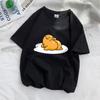Miniso Sanrio Lazy Egg Druck Damen Herren T-Shirt Kurzarm Kawaii T-Shirts Heißverkauf Rundhals Locker und Bequem Tops