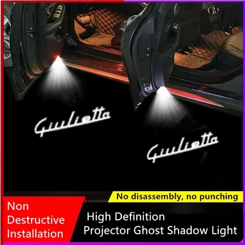 LUBTW1 2PCS For Alfa Romeo LOGO LED Car Door Welcome Light Projector Logo For Alfa159 Mito Stelvio Brera Spider Giulietta Giulia Romeo