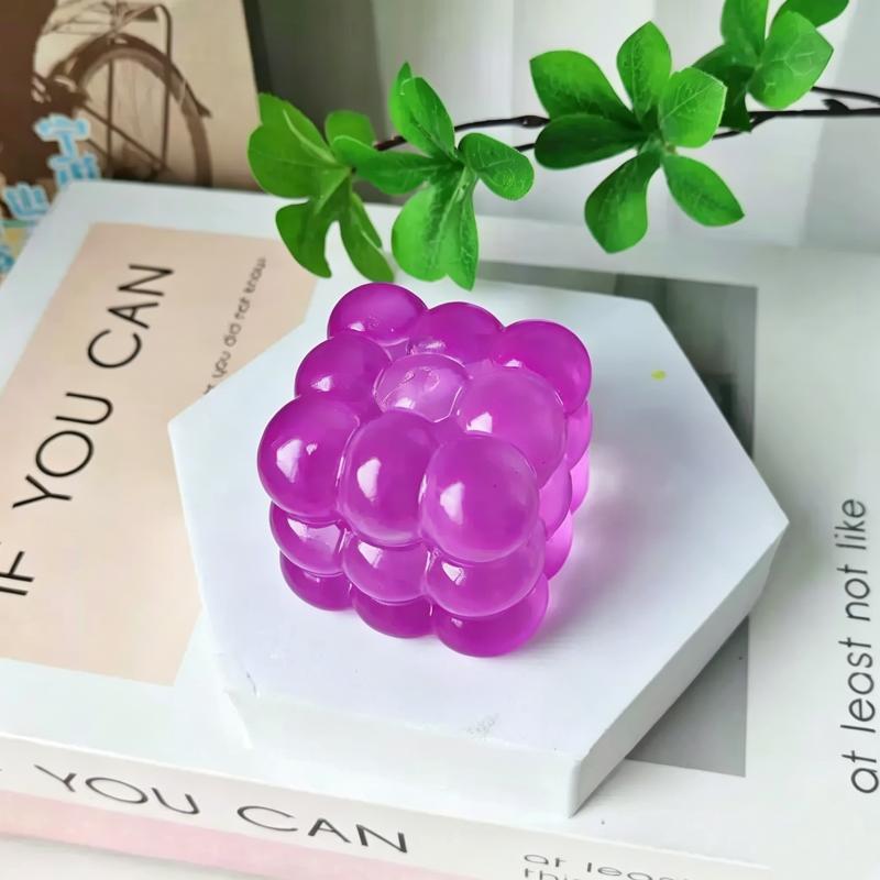 Maltose Clear Bubble Cube Fidget Soothing Sensory Squeeze Toy Non-Toxic Slow Rebound Asmr Toy Anti-Anxiety Alleviate Adhd Gift