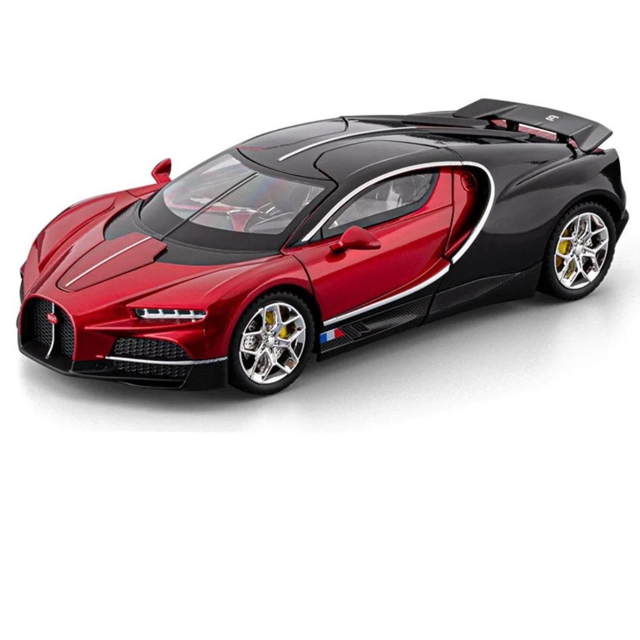 

1/24 Bugatti Tourbillon Chiron Модель Спортивного Автомобіля зі Сплаву Литий Метал Супер Перегонові Транспортні Засоби Модель Автомобіля Звук та Світло Симуляція Подарунок для Дітей червоний