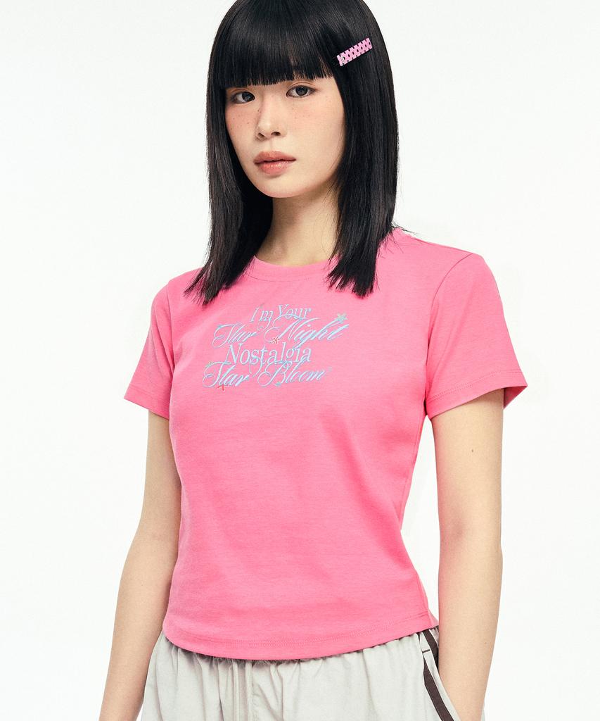 1993STUDIO W Nostalgia Typography Baby T-Shirt_Pink