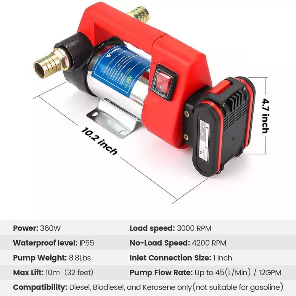 Diesel Kerosene Oil Commercial Self-priming Extractor Pump Motor Automobile Oil Pump Cordless Electric Fuel Transfer Pump