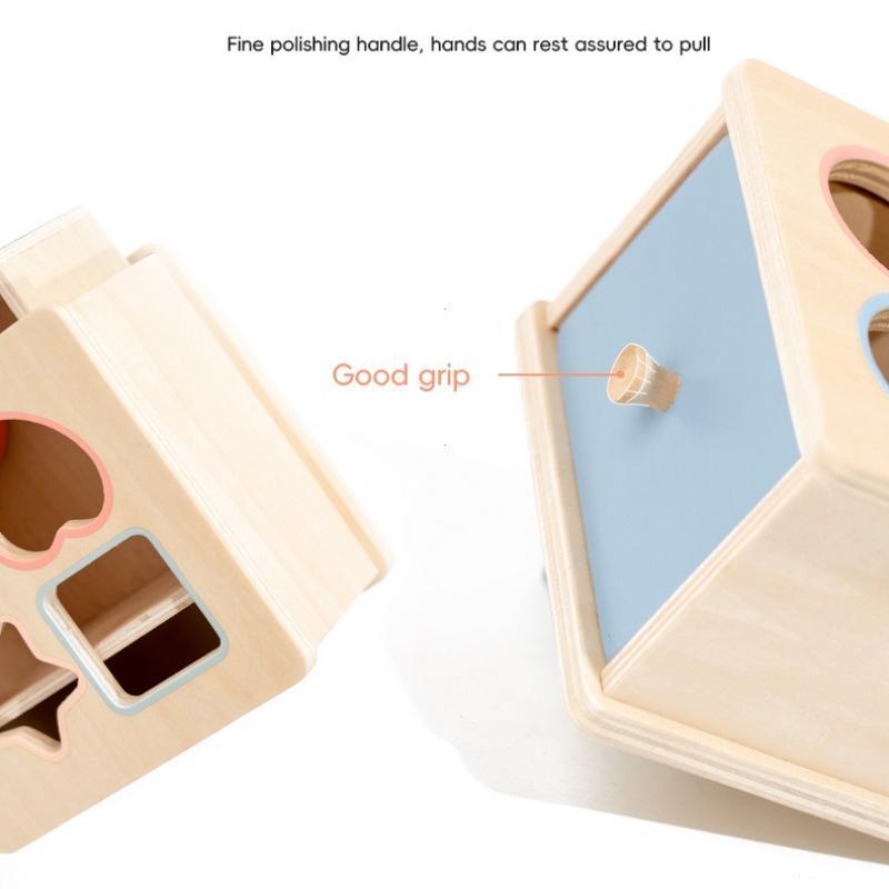 Montessori Toys for Baby Wooden Coin Box Toy Object Permanence Box Color Shape Cognition Match Educational Toy Fine Motor Toys