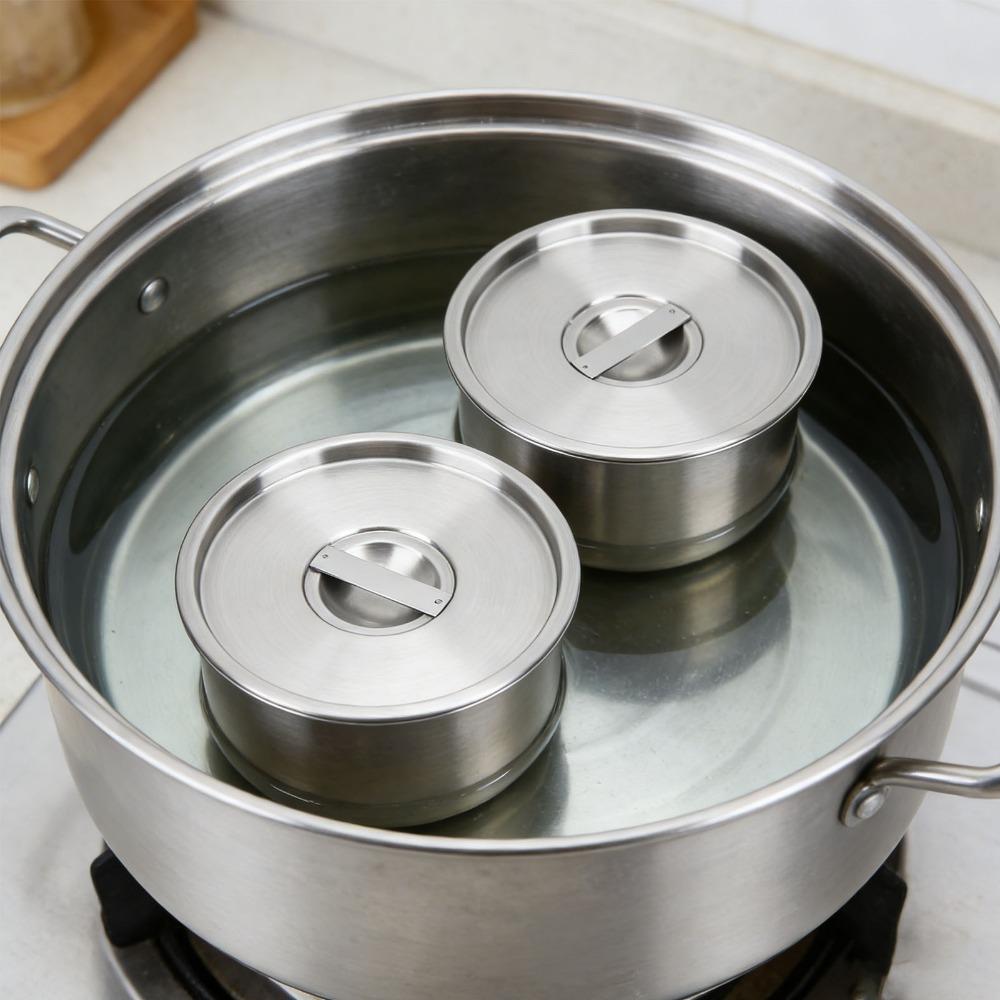 Round Deep Bowl Steaming Bowl Rustless Steel Food Container Metal Bowl Egg Custard Making