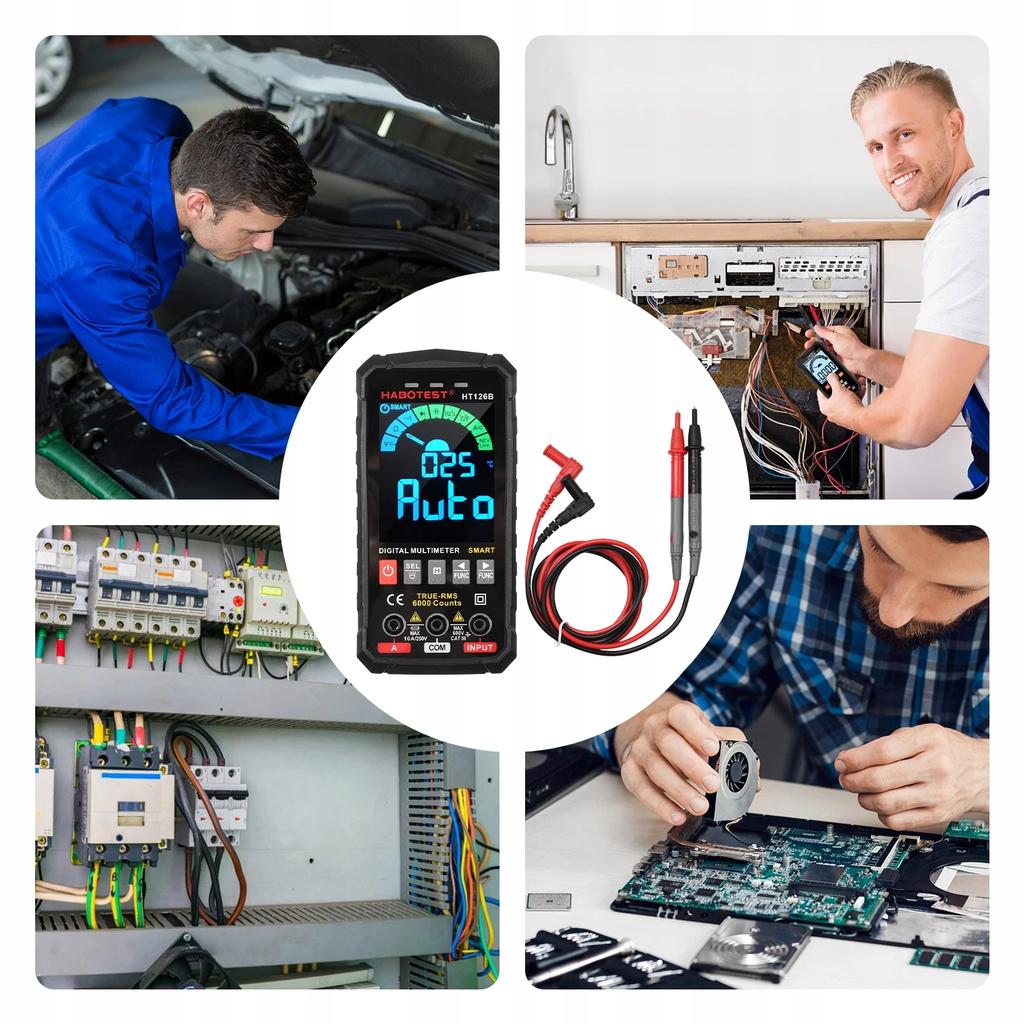 Cyfrowy Multimetr Uniwersalny Ncv Rms Live Test Termopara Temp. Latarka Led