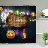 Halloween pumpkin Lantern Shower Curtain Bathroom The Terrible  Forest Wood Ghost House Tombstone Fabric Bathroom Curtain Set