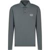 EA7 Golf Pro Series Letter Print Slim Fit Long Sleeve Polo Shirt Men Tops Gray 7M000193-AF13536-U8109