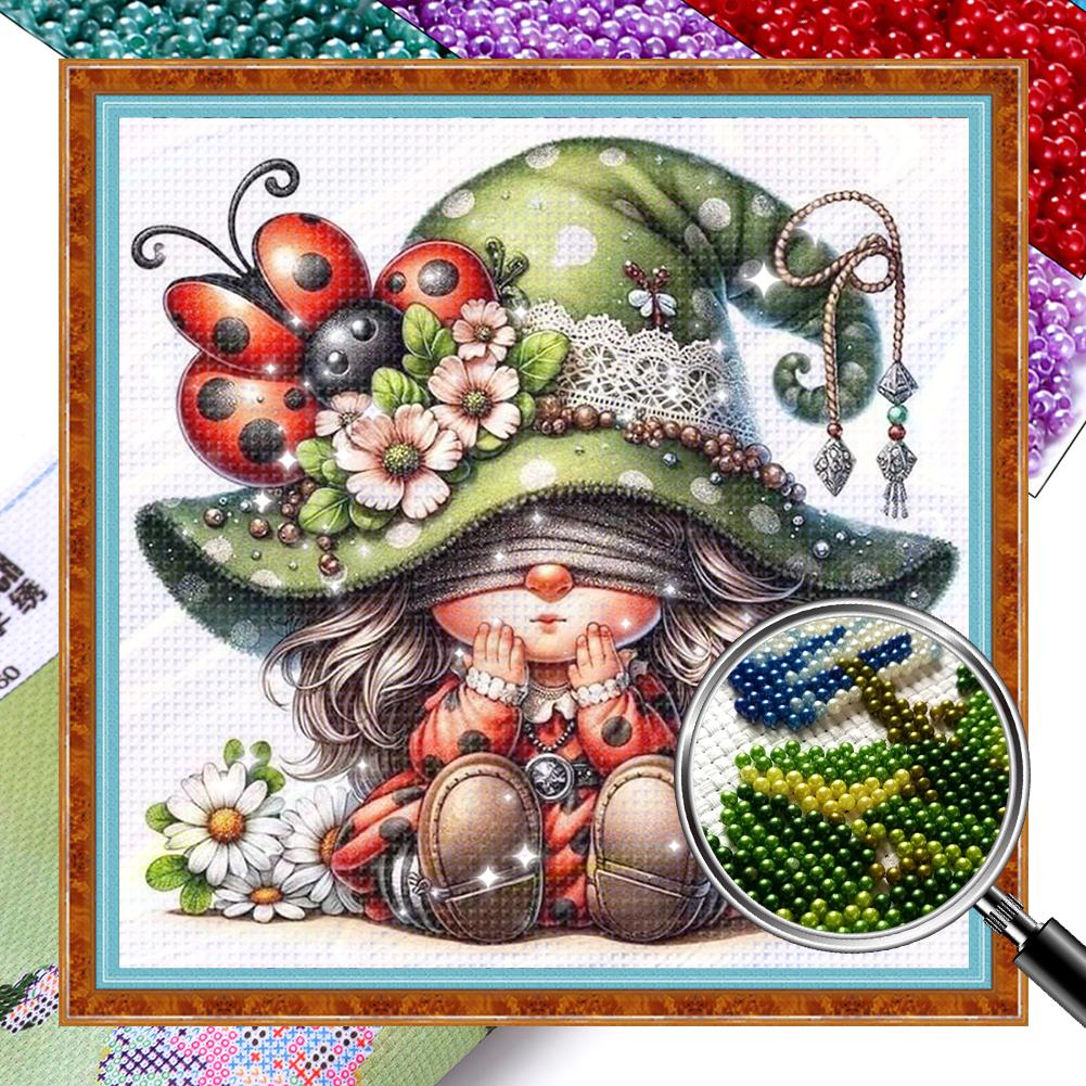 Full Embroidery Beads Printed 11CT Gnome Cross Stitch Kit Home Art Decor
