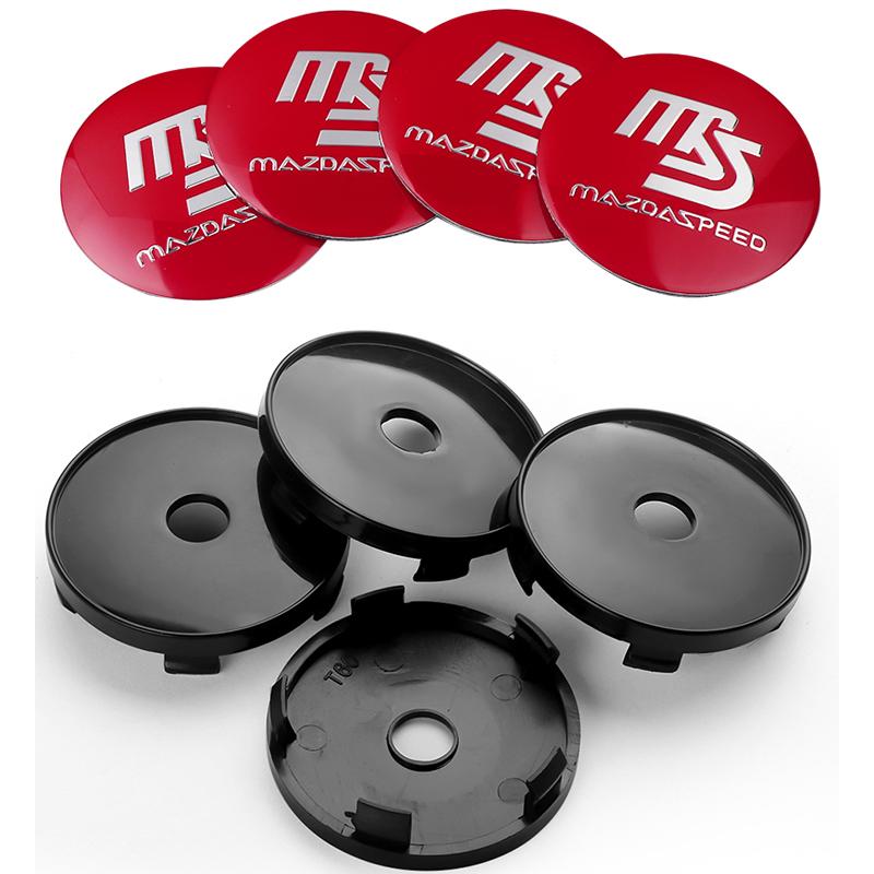 4pcs 56/60mm Car Wheel Center Cover Sticker Hub Cap For Mazda Speed MS 2 3 5 6 323 RX8 MX5 Axela Atenza CX-3 CX-4 CX-5 CX-8 CX-9