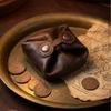 Unique Twist Knot Ruched Leather Coin Purse, Vegetable Tanned Vintage Snap Coin Purse, Distinctive Small Storage Organizer Pouch
