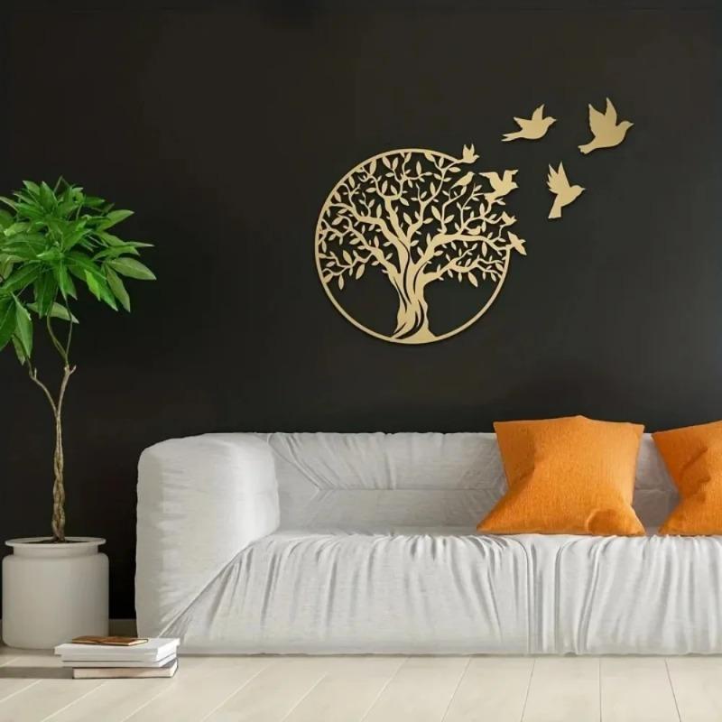 Arte mural de metal artesanal: árbol de la vida para patio al aire libre | Elegante regalo de aniversario y logotipo de decoración del hogar