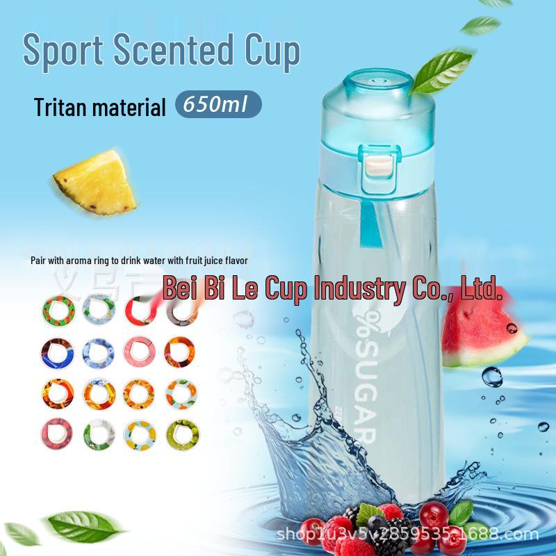 High-Capacity Flavored Tritan Water Bottle Set with Aroma Ring - Heat Resistant and In Stock